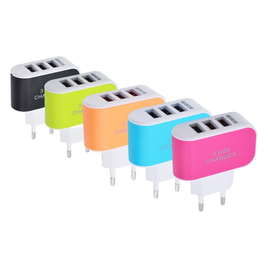 Caramelo 3usb multi-Puerto de color luminoso cargador de teléfono móvil cabeza estándar europeo cabeza estándar americano inteligente teléfono móvil cargador de viaje cabeza