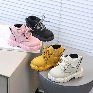 Martens (Оптовые продажи) модные короткие сапоги для мальчиков осенние ботинки 2026 года тренд сезона мягкая подошва
