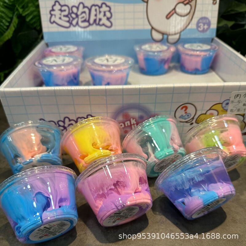Wholesale high permeability foaming glue playing bigger and bigger children's high color value decompression slime crystal mud non-stick hand drawing mud Wholesale high permeability foaming glue playing bigger and bigger children's high color value decompression slime crystal mud non-stick hand drawing mud