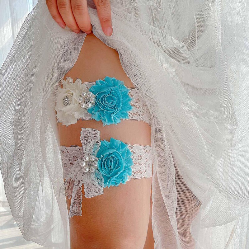 LW54 multi-color bridal lace flower Garter sexy sexy Garter inlaid Pearl Rhinestone Wedding Accessories