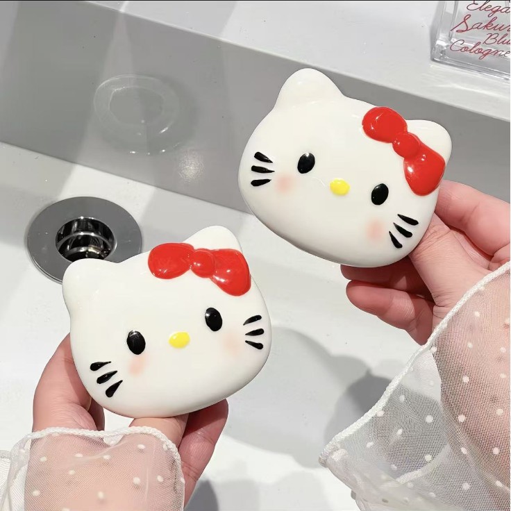 Cute KT cat washbasin drain stopper, pop-up core for bathroom sink, press-type for toilet