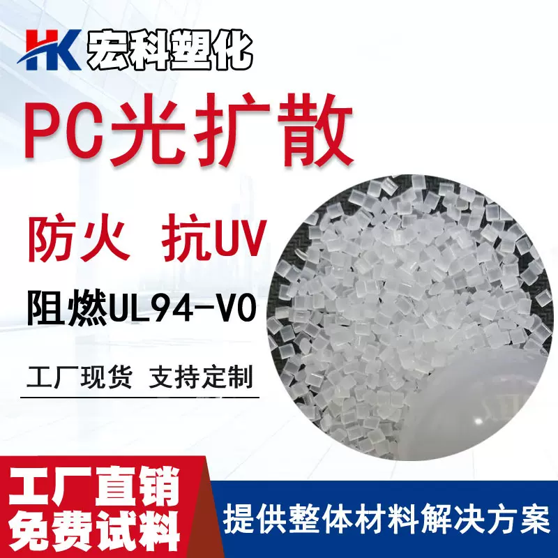 生产PC光扩散照明灯具塑胶原料透光率80 85 90灯罩专用注塑挤出PC