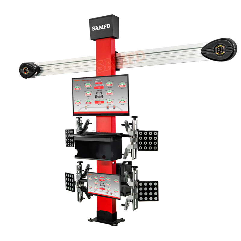 Localizador de cuatro ruedas SAMFD, pantalla dual, equipo de mantenimiento y reparación de neumáticos de automóvil, taller de reparación de automóviles, localizador de cuatro ruedas