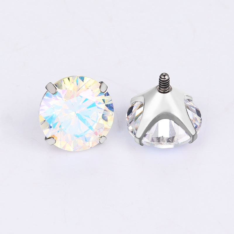 Zesen F136 Titanium Alloy 5A Claw Zirconium Internal Thread Ear Nail Accessories Zircon G23 Titanium Lip Nail Puncture Jewelry detail image 11