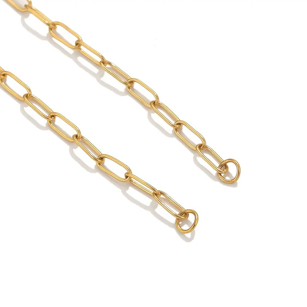 5 Pieces 304 Stainless Steel Gold Plated Solid Color Chain display picture 3