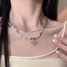 ins风珍珠项链女高级感小众复古百搭气质锁骨链辣妹个性配饰颈饰