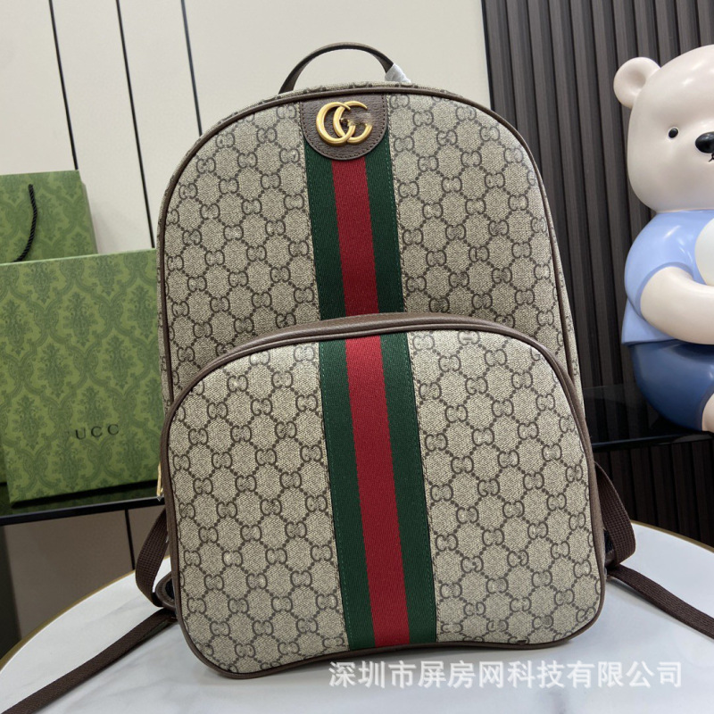 Trendy Brand Gucci Ophidia Series Medium-Sized Backpack, Large Capacity Men's Bag, Fashionable and Versatile Trendy Brand Gucci Ophidia Series Medium-Sized Backpack, Large Capacity Men's Bag, Fashionable and Versatile