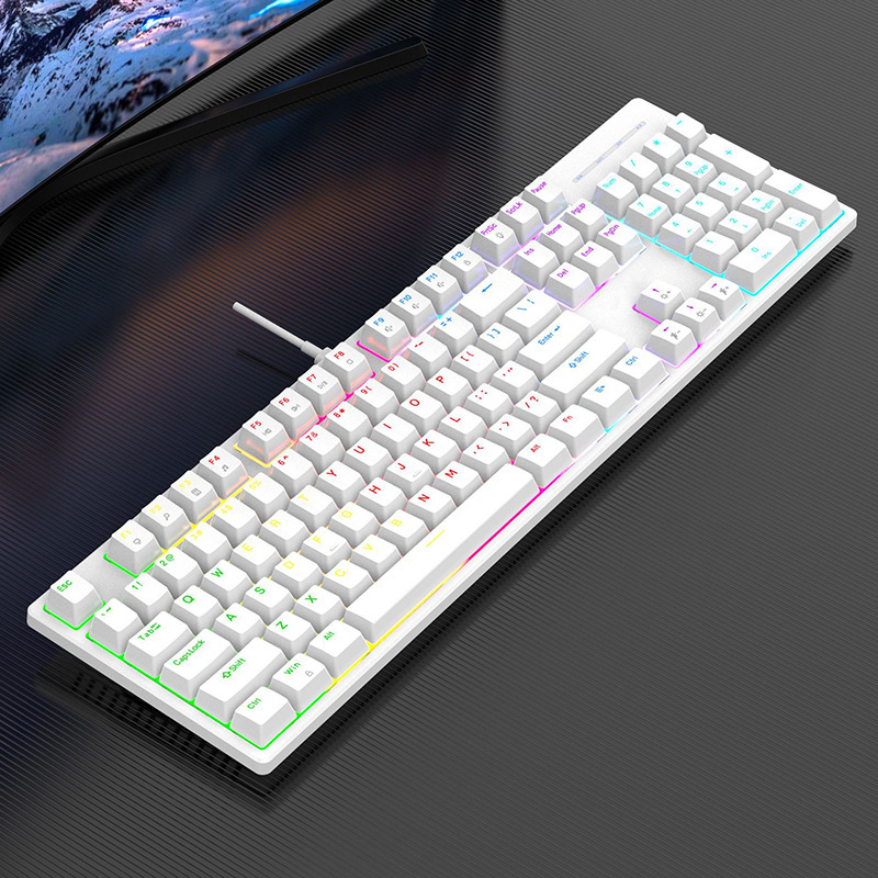 Typec インターフェースプラグイングリーン軸 104 キーメカニカルキーボード e スポーツゲーム RGB カラーライトゲームメカニカルキーボード|undefined