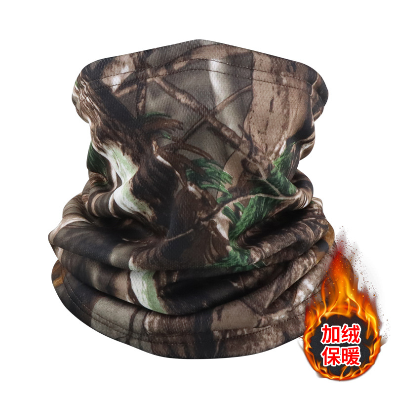 Camuflamiento y veludo turbante de invierno máscara de ciclismo al aire libre máscara de cuello caliente de invierno deportivo cubierta de cabeza transfronteriza