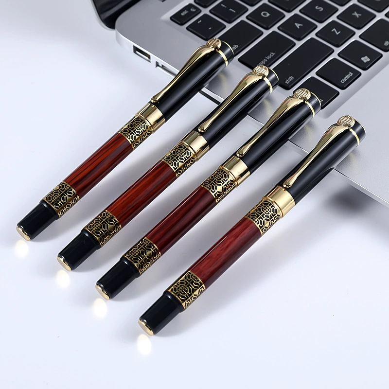 Ретро метал pen rollerball, древесный узор, винтажные наборы подарков и коробки, легкий 0,102 кг