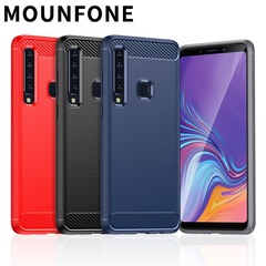 適用三星Galaxy A9 2018手機殼 拉絲碳纖維保護套防摔手機軟殼