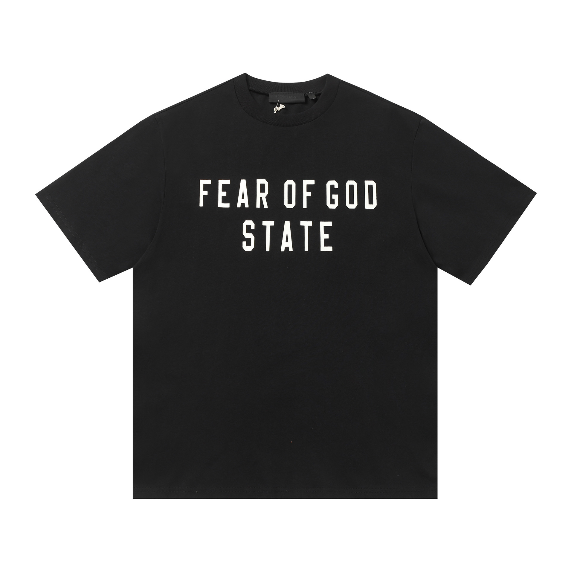 Una pieza de la marca de moda FOG de doble línea ESSENTIALS letra con lema impreso camiseta de manga corta para hombres y mujeres media manga en la calle