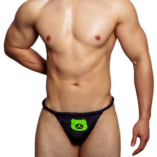D.M men's underwear low waist sexy cartoon bear trendy thong T pants polyester personality Internet celebrity sexy temptation single Ding