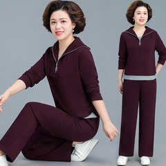 中年妈妈秋装运动套装2025新款中老年春秋卫衣女春秋季洋气两件套