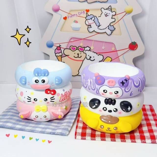 Sanrio Pen Holder Series Aromatherapy Plaster Doll Ornaments DIY Handmade Artwork Illustration Storage Decorative Jar