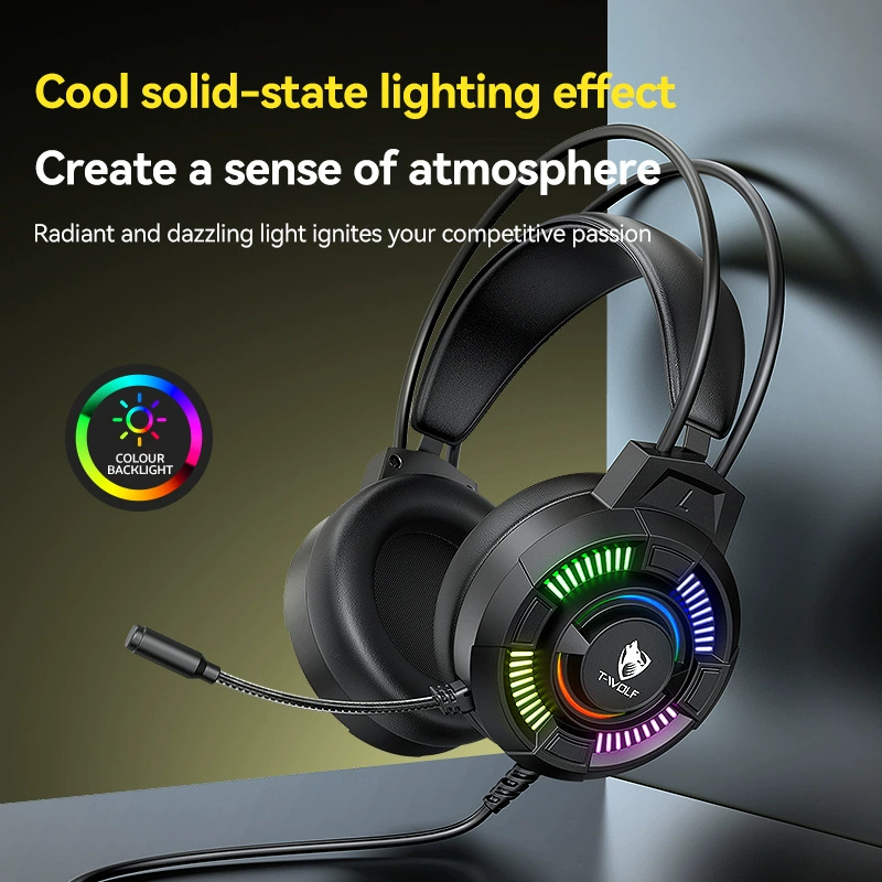TWOLF Thunder Wolf H140 гарнитура с оголовьем, 7.1, USB-интерфейс, компьютерные игровые наушники с микрофоном