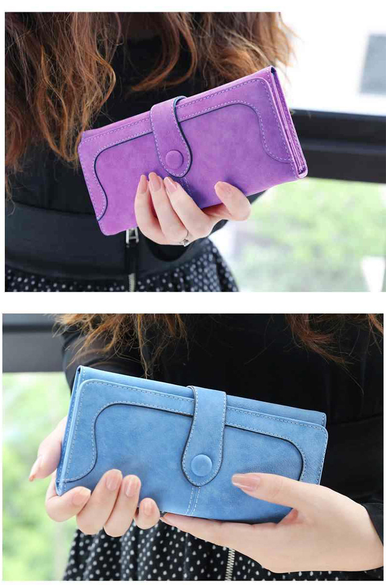 144g Weight Polyester Lining Material Hidden Buckle Closure Type Long Wallets Bags Type Daily Occasion Pu Leather Material Solid Color Pattern All Seasons Season Women'S Gender Classic Style Style Square Shape Women's Solid Color Pu Leather Hidden Buckle Wallets