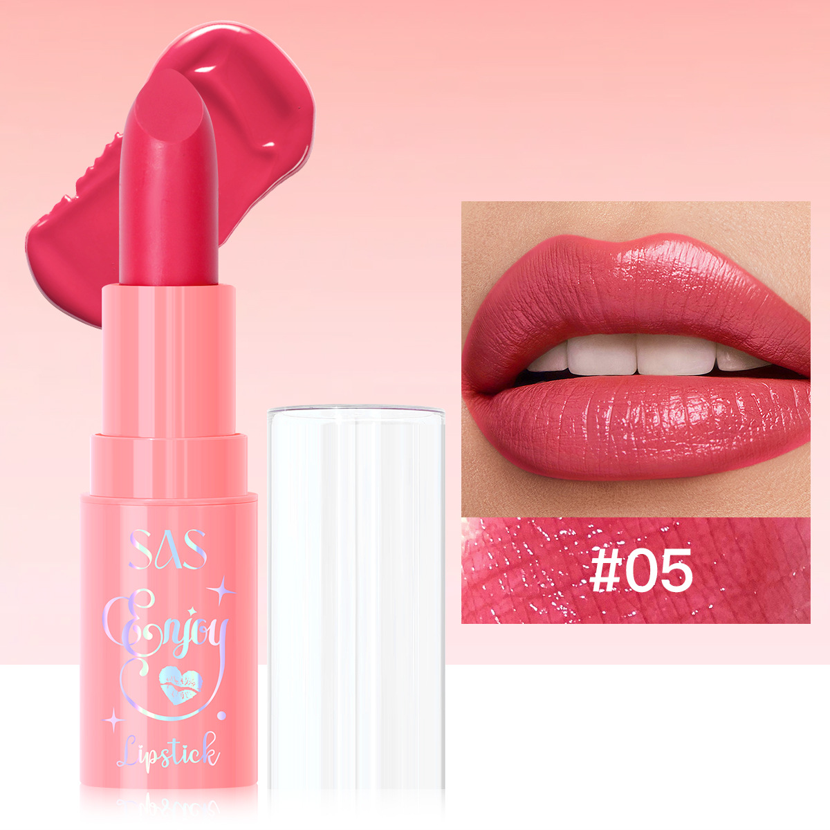 USHAS Bálsamo labial de punto transfronterizo europeo y americano Taza impermeable y antiadherente Bálsamo labial hidratante de larga duración SAC165 image 11