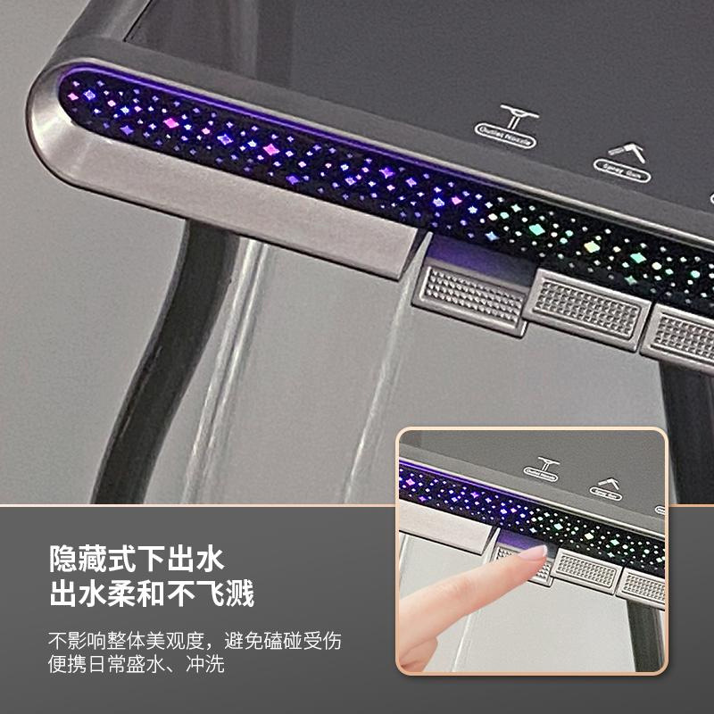 Armas de fuego de cobre todo el cielo inteligente pantalla digital conjunto de ducha de baño doméstico teclas de piano caliente y frío cuatro velocidades con luz de atmósfera