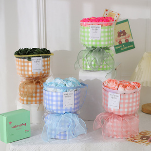 Small fragrant wind finished soap flower bouquet for girlfriend romantic gift student graduation gift box confession birthday gift