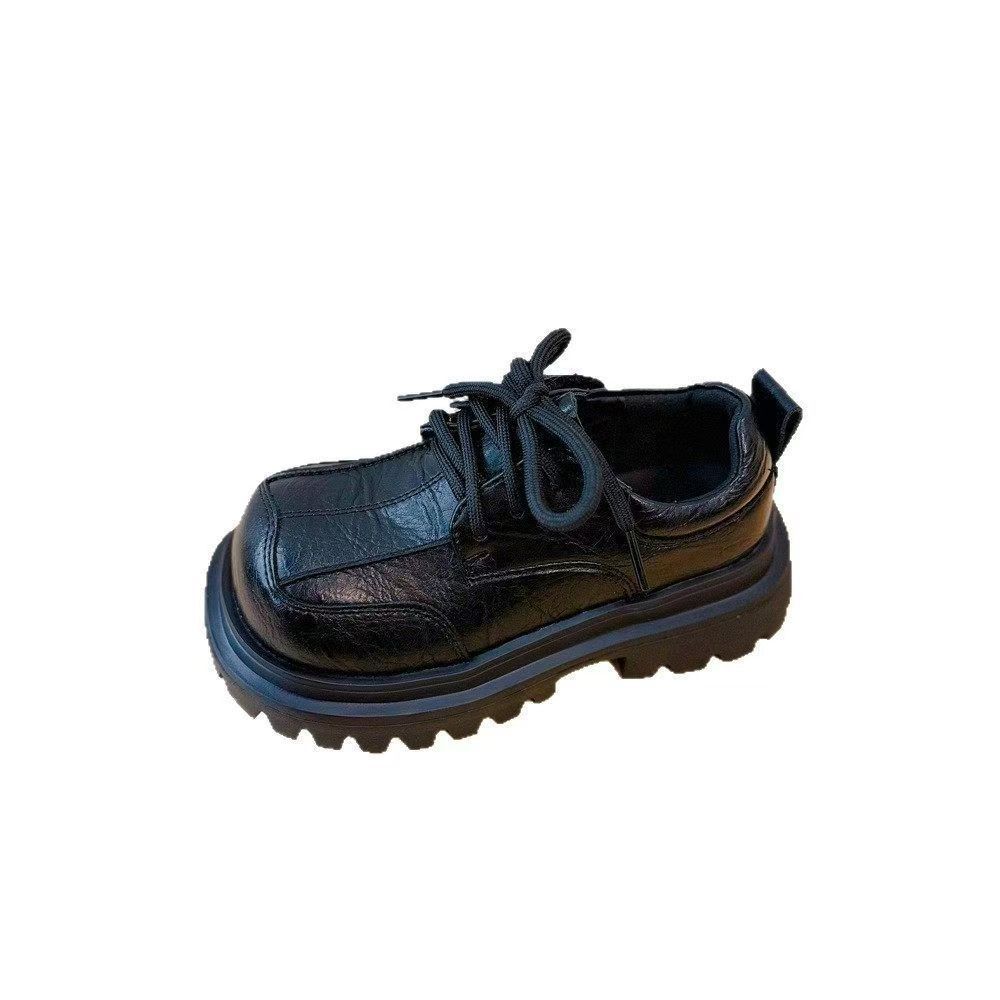 Zapatos de moda para niños 2026 primavera nuevo estilo británico retro Leaf zapatos para niñas zapatos de cuero de velcro