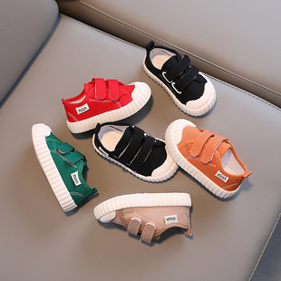 Spring and Autumn single-layer shoes solid soft bottom canvas shoes boys and girls breathable casual shoes baby shoes candy color Korean style 1-7 years old