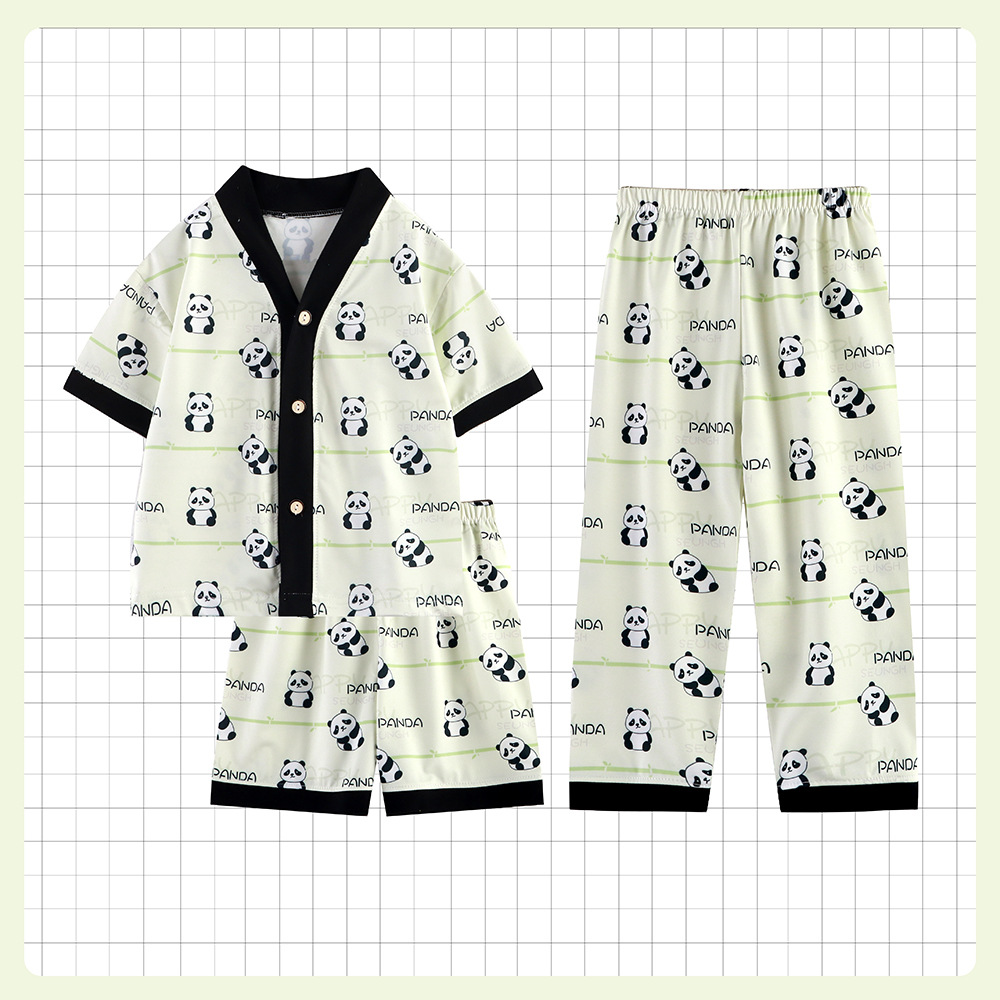 Nuevo traje de ropa para el hogar para niños, pijamas para niños grandes, traje de manga larga, pijamas para niños y niñas de primavera y otoño, traje de tres piezas