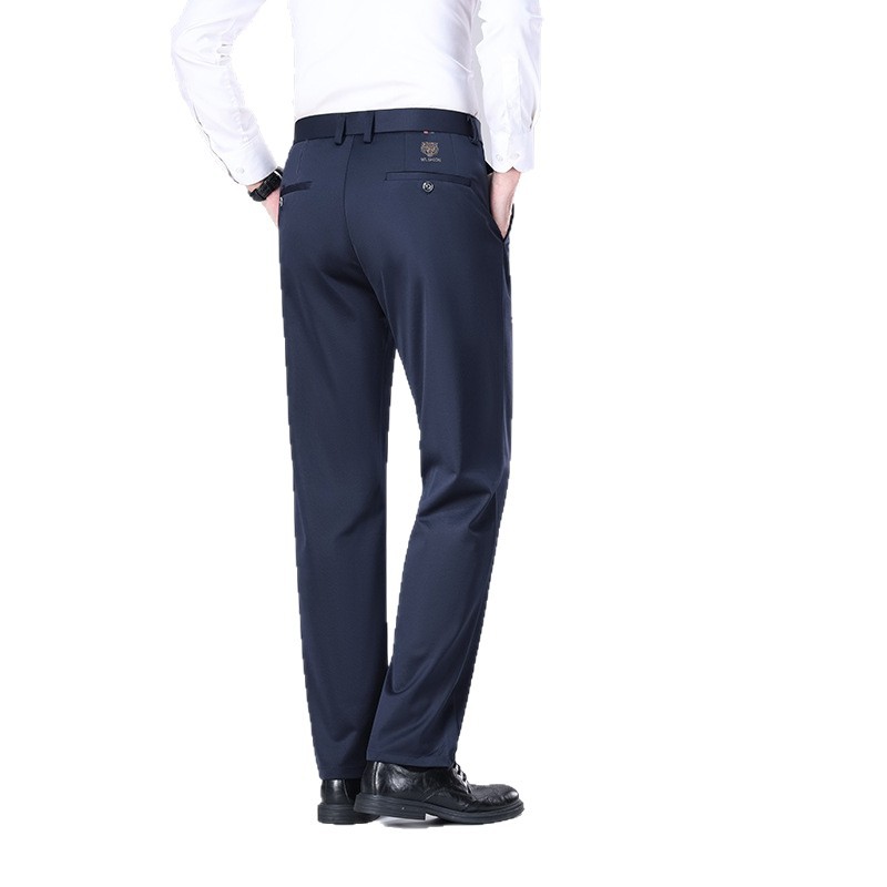Pantalones casuales de seda de hielo para hombres, pantalones delgados y sueltos de verano, pantalones comerciales, pantalones fríos y secos rápidos para hombres