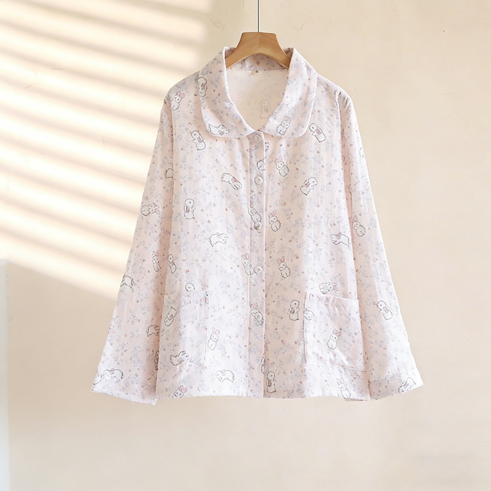 긴팔 거즈 싱글탑---밀크파우더 프레리 래빗