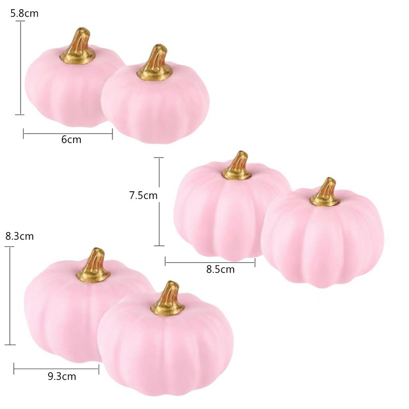 Amazon 12Pcs Artificial Pumpkin Model Pink Foam Pumpkin Set Halloween Wedding Thanksgiving Decoration