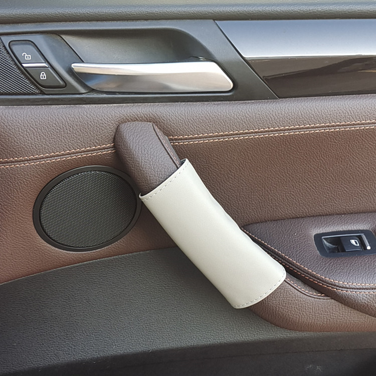Car Door Inner Handle Gloves, Wear-Resistant Scratch Protective Cover, Nappa Leather All-Season Car Door Roof Handle Protective Cover