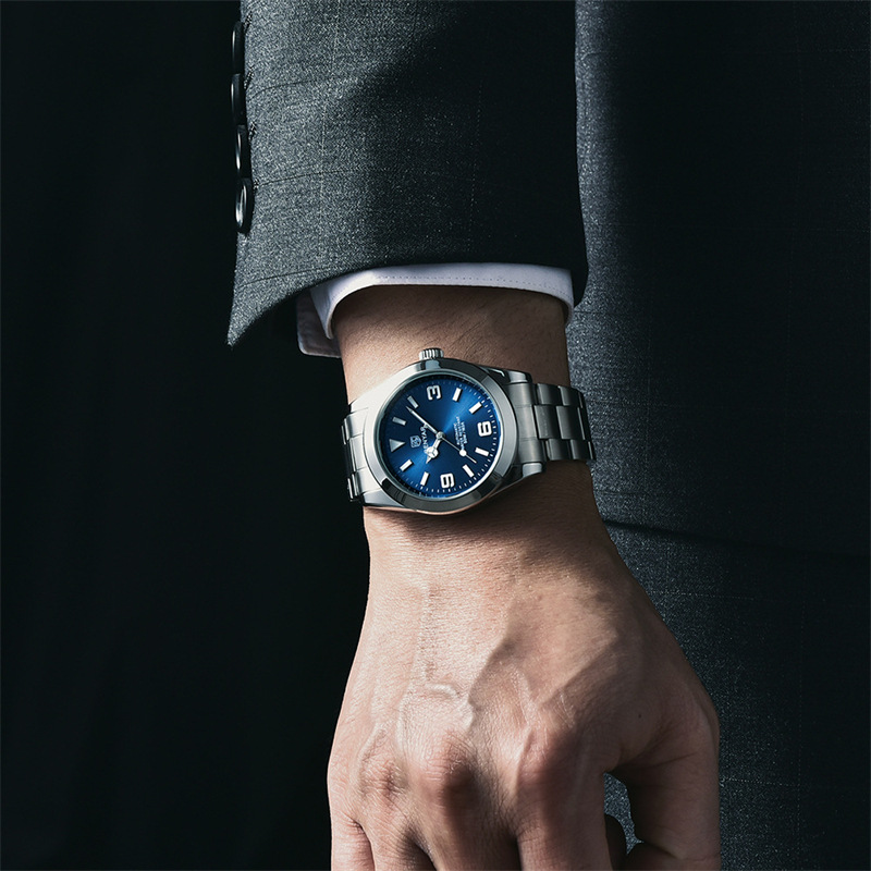 Benyar binya nuevo reloj de los hombres reloj mecánico automático correa de acero moda impermeable reloj luminoso 5177