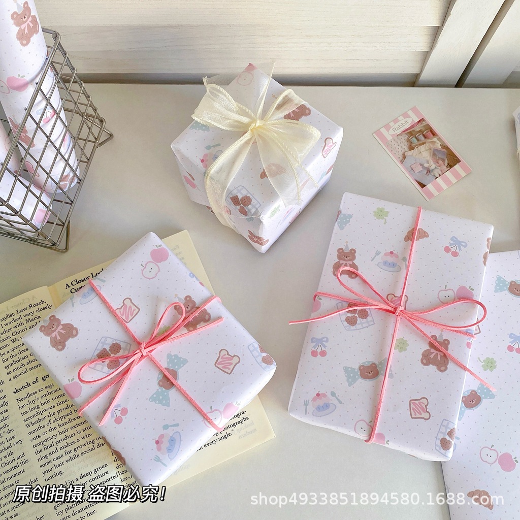 Nuevo papel de embalaje de tulipanes para gatos originales ins viento alto valor de gran tamaño para materiales de embalaje de regalos de vacaciones