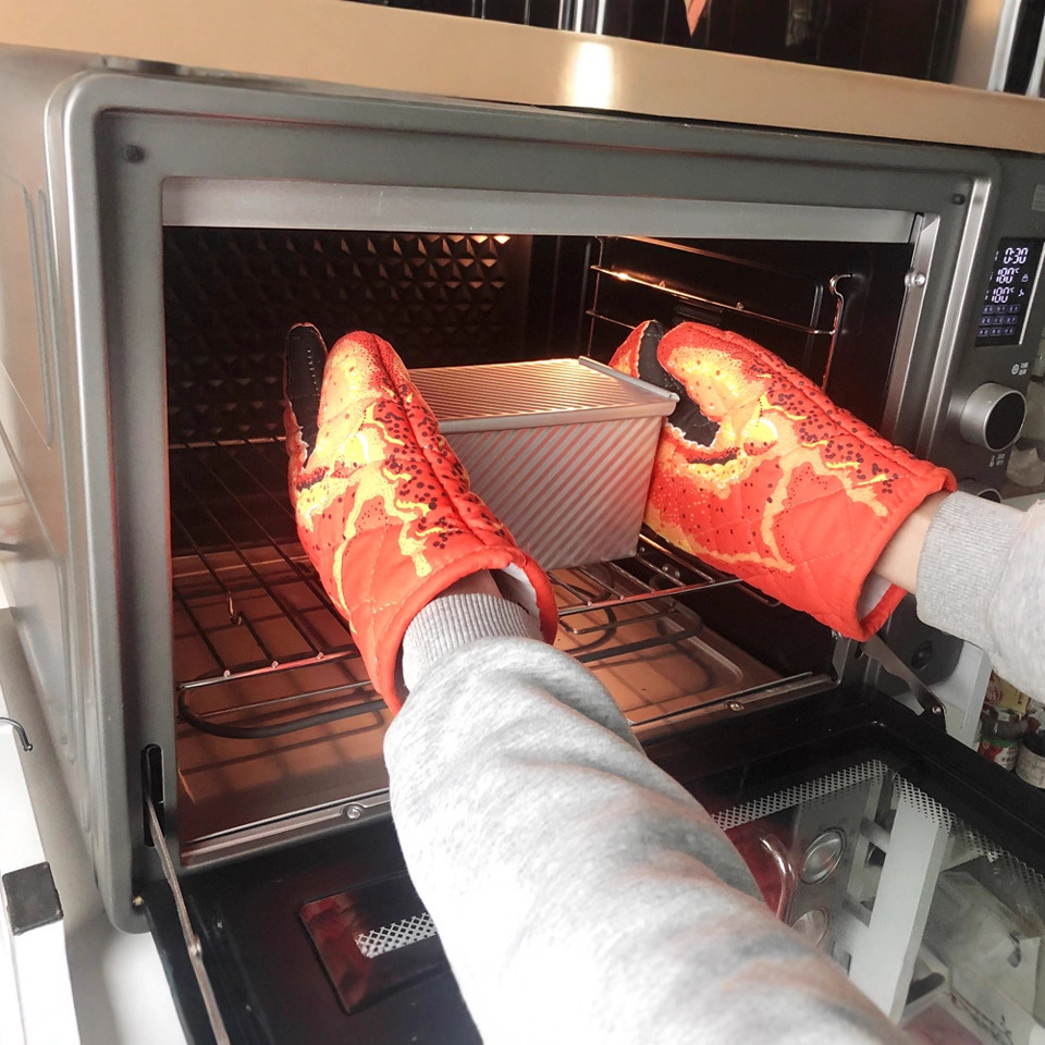 FUENTE Fábrica al por mayor cangrejo alicates guantes de algodón guantes de horno microondas anti-escaldado guantes de aislamiento para hornear una generación