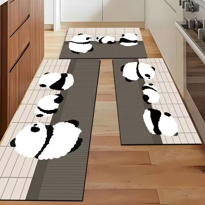 Cocina transfronteriza de tres piezas cojín de piso lavable barro de diatomas absorción de agua a prueba de aceite cojín de alfombra resbaladiza resistente a la suciedad cojín de pies