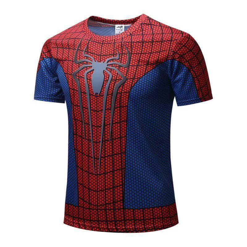 Marvel Spider-Man Sports Captain America Theme Printed Short Sleeve T-Shirt Men's Breathable Fitness Running Training Top Marvel Spider-Man Sports Captain America Theme Printed Short Sleeve T-Shirt Men's Breathable Fitness Running Training Top