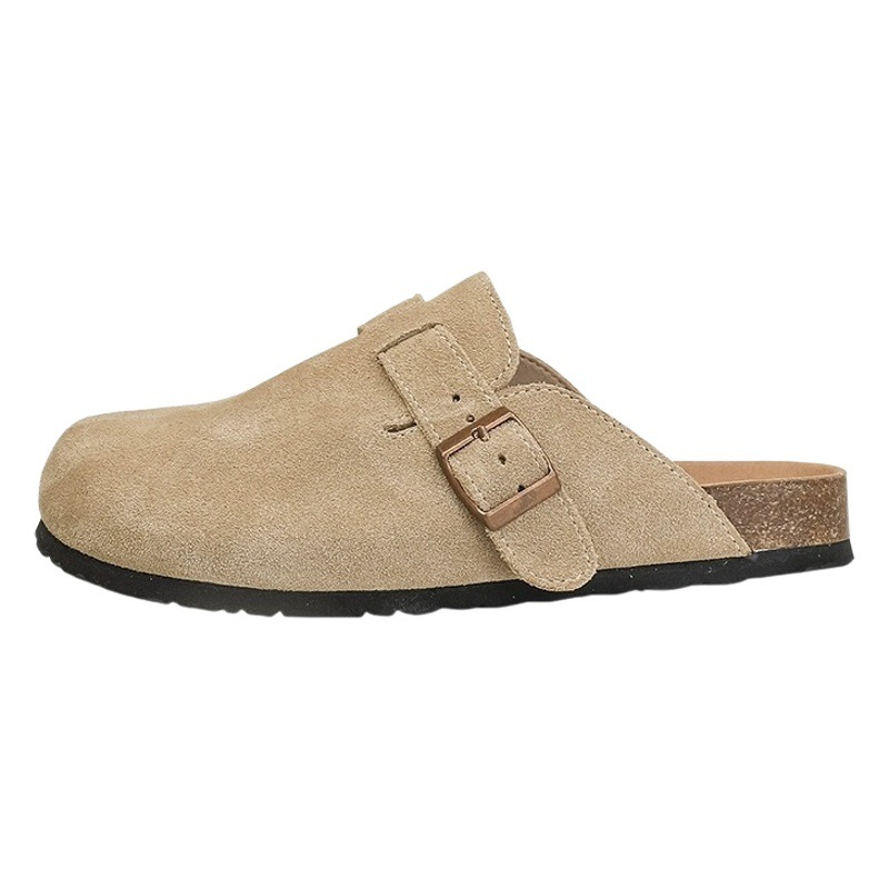 Sanxi mismo estilo exterior desgaste cerrado toe Boken zapatos medias zapatillas Carya completo de cuero suave Boken zapatos de suela gruesa de mujer