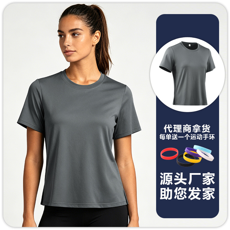 Camiseta Deportiva de Secado Rápido para Mujer F8211, Mezcla de Fibra Química, Transpirable, para Yoga y Gimnasio image 10