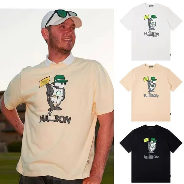 26 Korea GOLF golf apparel unisex short-sleeve T-shirt for outdoor sports, pure cotton, breathable, round neck, sporty