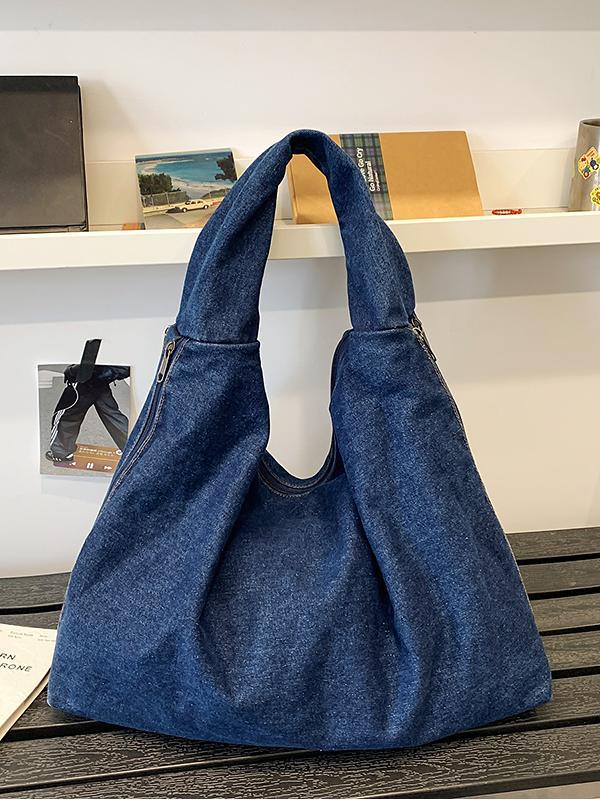 Bolsas de jeans casuales japonesas de gran capacidad para mujeres 2025, nuevo estilo de Harajuku bolsas especiales de ocio literario bolsas de hombro