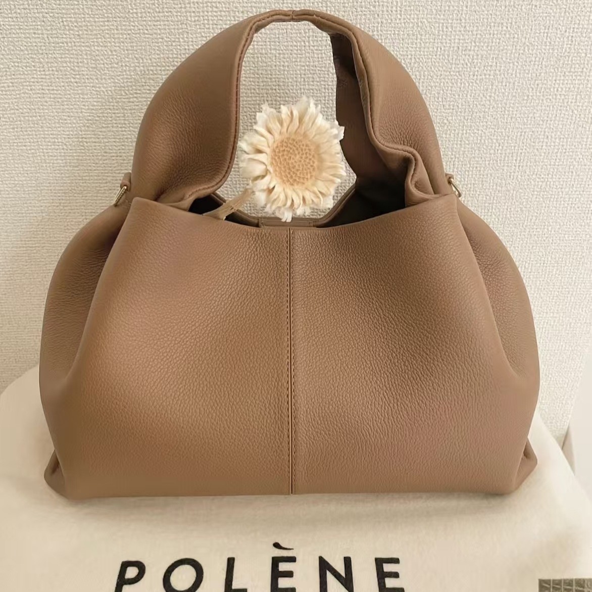 French Niche Polen Cloud Bag Crossbody Shoulder Dumpling Bag Minimalist Fashion Cowhide Handbag High Quality - Thumbnail 3