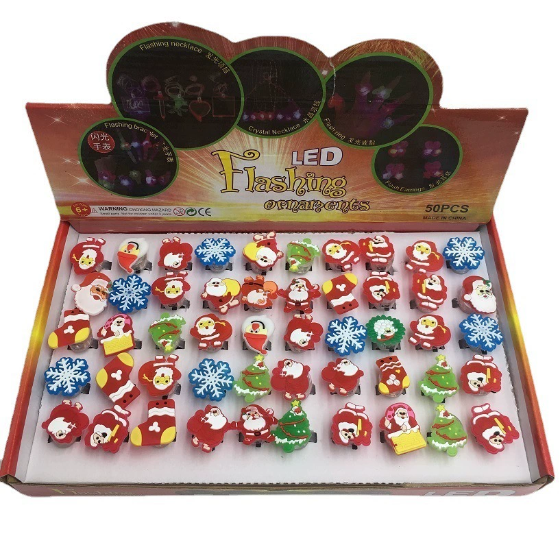 Flashing ring from soft rubber, Christmas toy