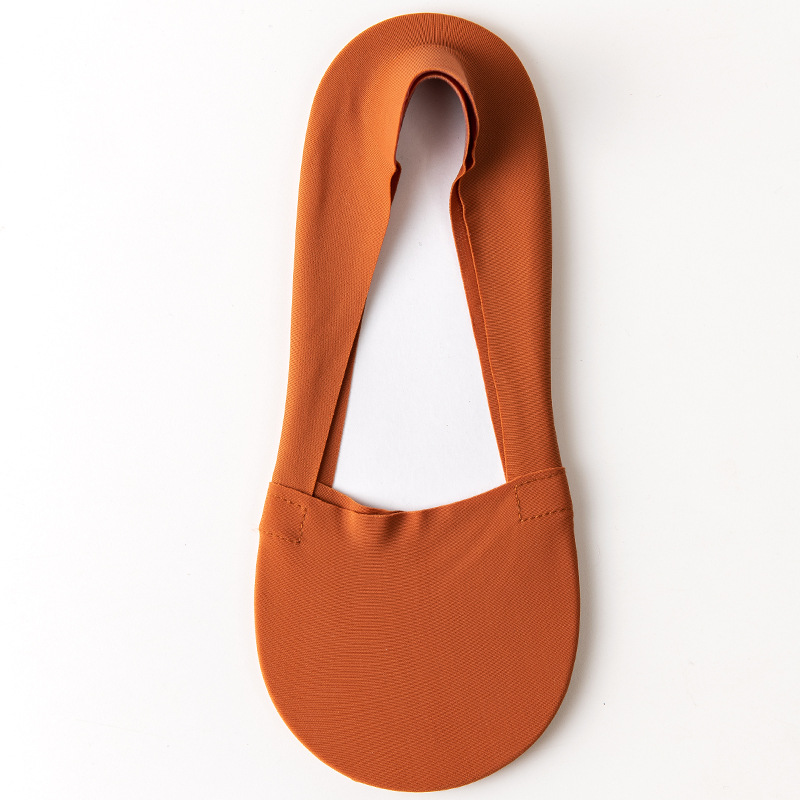 La primavera y el verano de las nuevas mujeres calcetines de seda de hielo fresco invisibles calcetines de silicona antideslizante barco