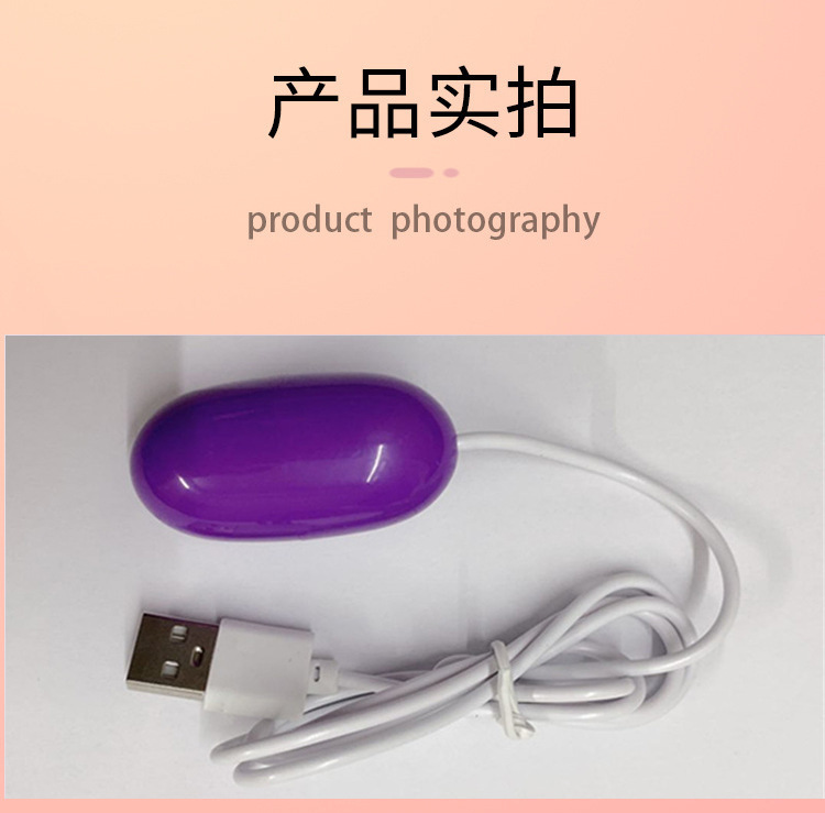 Huan Guo USB Single Vibrating Egg Rechargeable Pink ABS Adult Toy — detail image 15