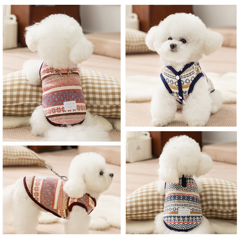 【10% off先行販売】秋冬新作フェアアイルスノーフレークベスト暖かい猫犬ペット服小中型|undefined
