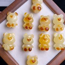 天然精选原矿蜜蜡 网红爆款暴力熊立体精雕 饱满有型工厂现货批发