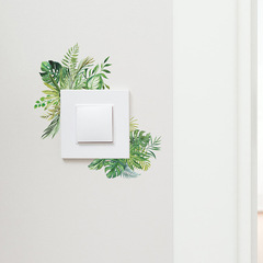 KG283外貿熱帶綠植開關貼客廳玄關家居裝飾牆貼紙自粘批發跨境