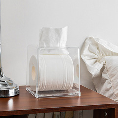 Transparent tissue box creative living room desktop cute napkin storage box multi-functional household acrylic tissue box
