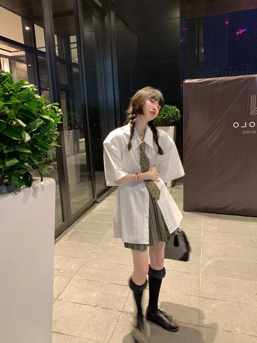 MONA белая, черная, розовая длинная рубашка, топ, женское свободное повседневное тонкое летнее платье с короткими рукавами, летнее платье