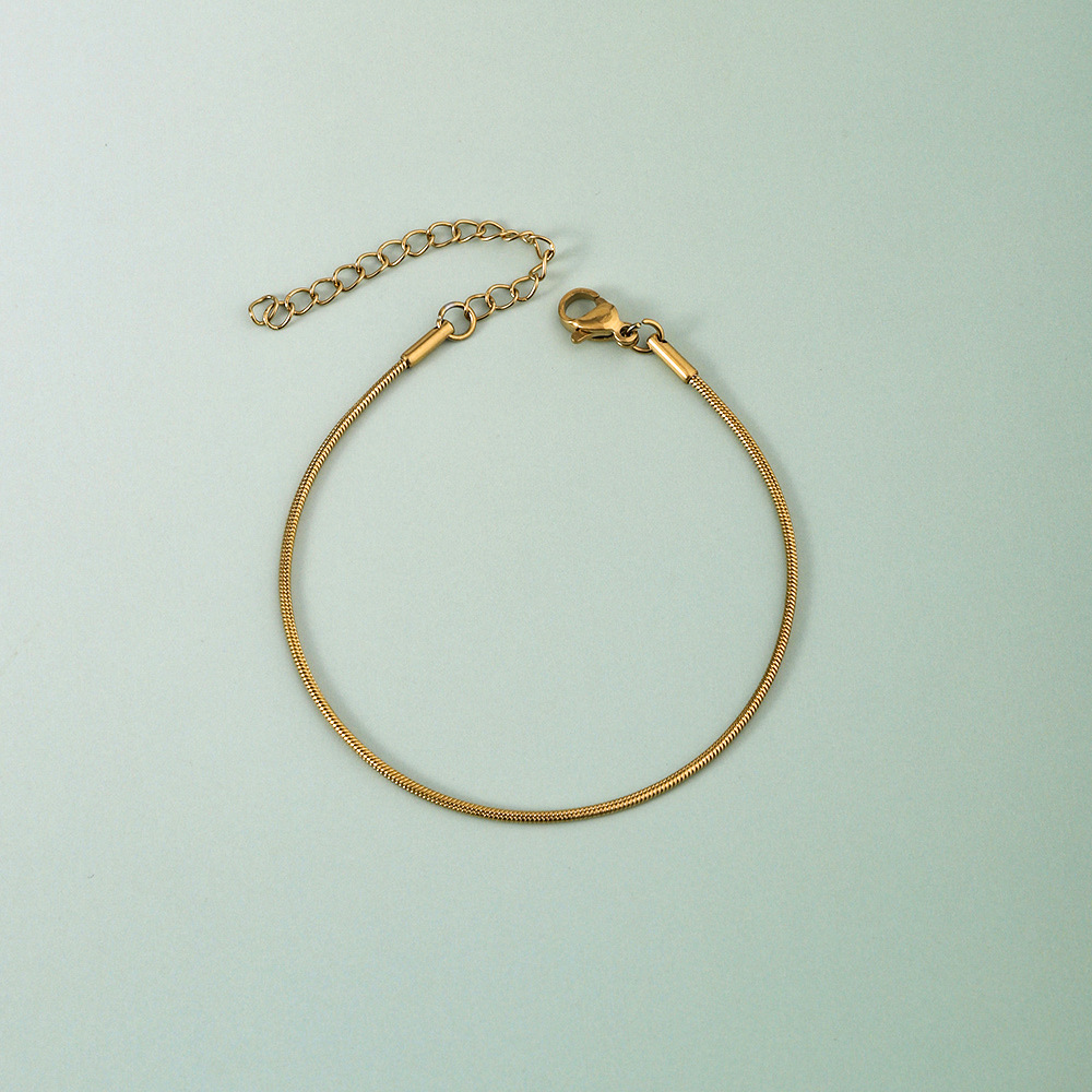 20g Weight 18K Gold Plated Plating Material Chain Bracelet Classification 304 Stainless Steel Chain Material cable chain, snake chain Chain Type 1 Piece Quantity Holiday, Daily Occasion 304 Stainless Steel Material Geometric Pattern Women's Gender Simple Style, Classic Style Style Plating Craft 18K Gold Plated Geometric 304 Stainless Steel Simple Style Classic Style Plating 304 Stainless Steel Chain Bracelet 7